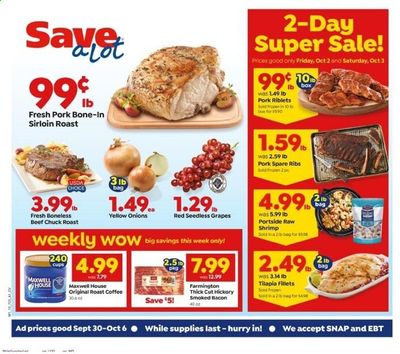 Save a Lot Weekly Ad Flyer September 30 to October 6