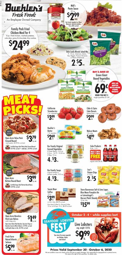 Buehler's Weekly Ad Flyer September 30 to October 6