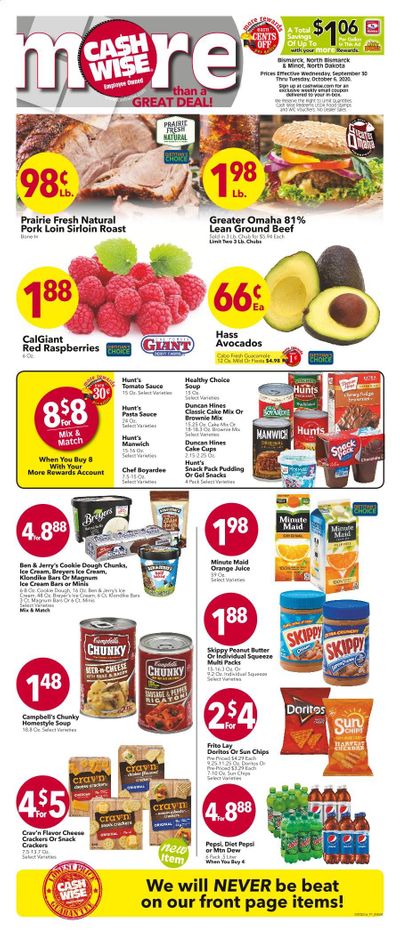 Cash Wise (MN, ND) Weekly Ad Flyer September 30 to October 6