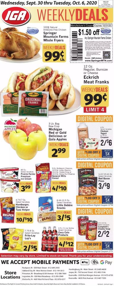 IGA Weekly Ad Flyer September 30 to October 6 IGA Weekly Ad Flyer September 30 to October 6