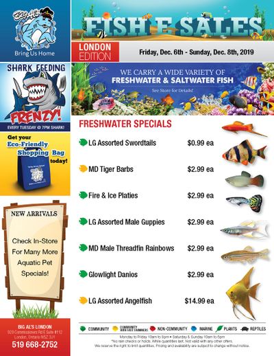 Big Al's (London) Weekend Specials December 6 to 8