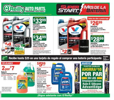 O'Reilly Auto Parts Weekly Ad Flyer September 30 to October 27