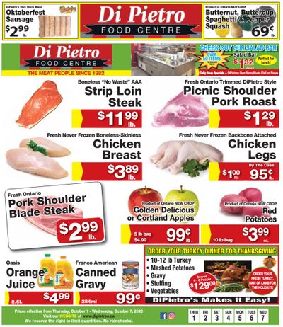 Di Pietro Food Centre Flyer October 1 to 7