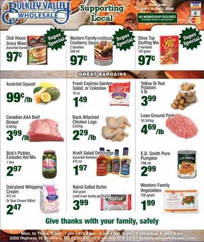 Bulkley Valley Wholesale Flyer October 1 to 7