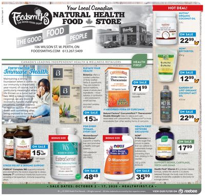 Foodsmiths Health First Flyer October 1 to 17