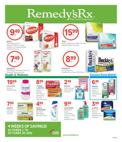 Remedy's RX Flyer October 2 to 29