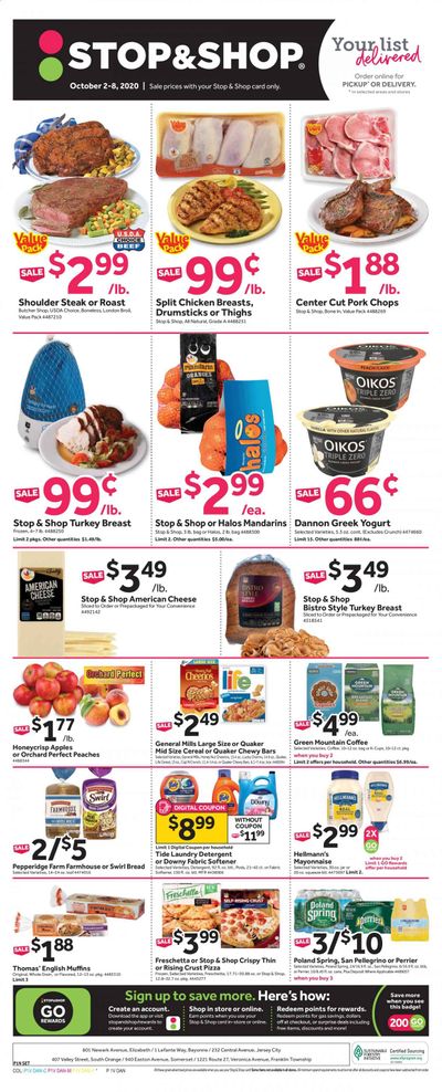 Stop & Shop (NJ) Weekly Ad Flyer October 2 to October 8