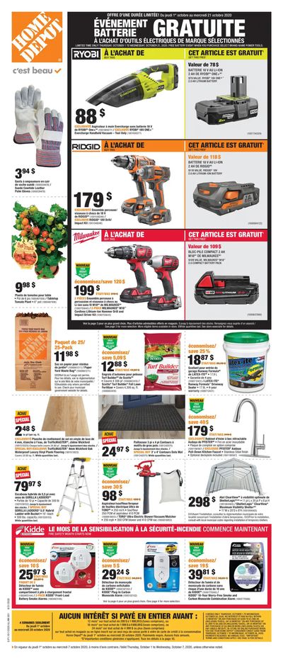 Home Depot (QC) Flyer October 1 to 7