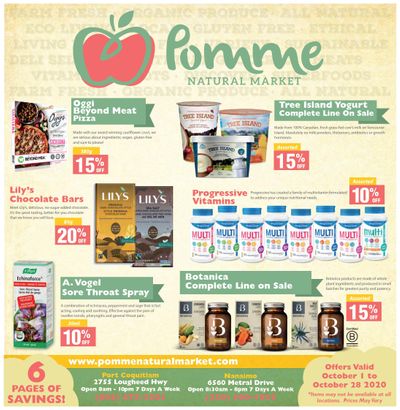 Pomme Natural Market Monthly Flyer October 1 to 28