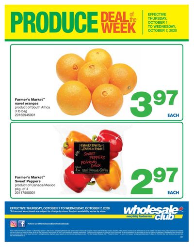 Wholesale Club (ON) Produce Deal of the Week Flyer October 1 to 7