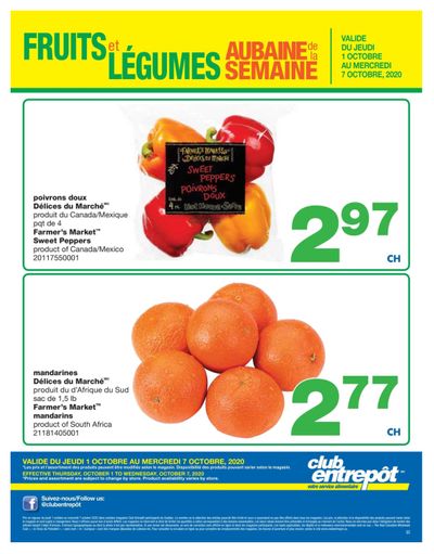 Wholesale Club (QC) Produce Deal of the Week Flyer October 1 to 7