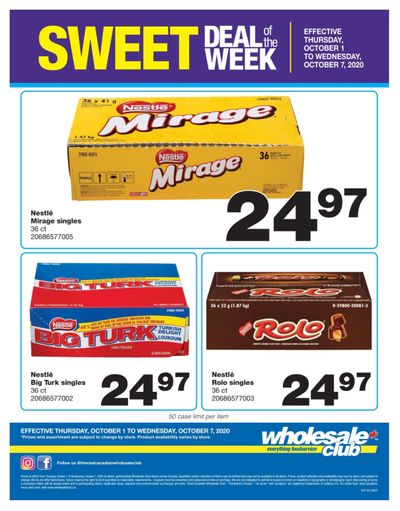 Wholesale Club Sweet Deal of the Week Flyer October 1 to 7