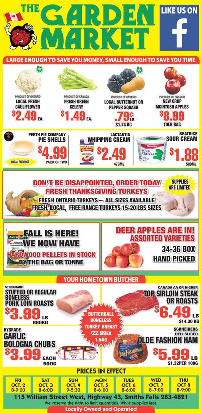 The Garden Market Flyer October 2 to 8
