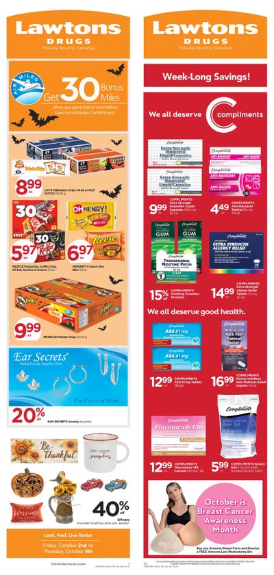 Lawtons Drugs Flyer October 2 to 8