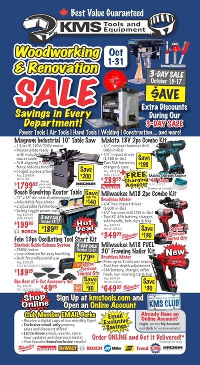 KMS Tools and Equipment Flyer October 1 to 31