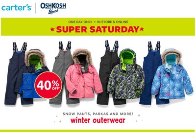Carter’s OshKosh B’gosh Canada Super Saturday Deals: Today, Save 40% Off Winter Outerwear