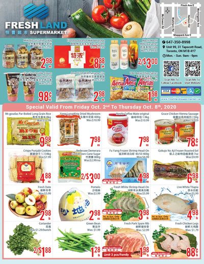 FreshLand Supermarket Flyer October 2 to 8