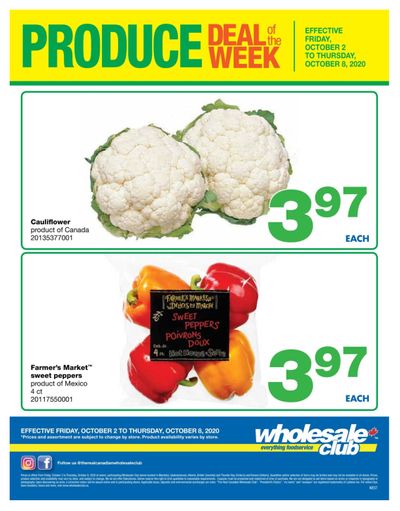 Wholesale Club (West) Produce Deal of the Week Flyer October 2 to 8