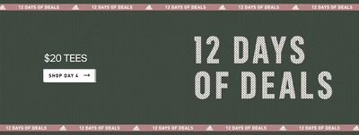 Adidas Canada 12 Days of Holiday Deals: Today, Tees Day. Tees for $20 + Free Shipping