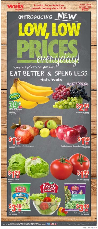 Weis Weekly Ad Flyer October 1 to October 29