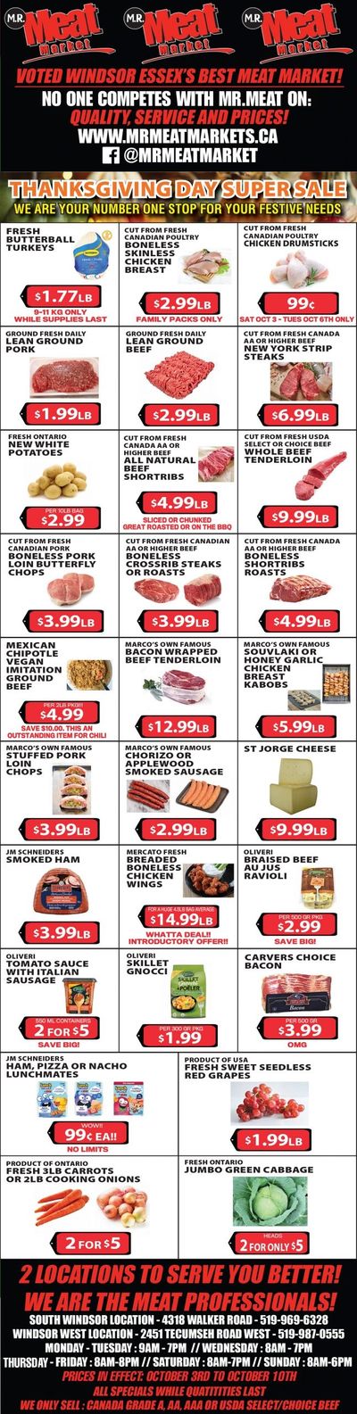 M.R. Meat Market Flyer October 3 to 10