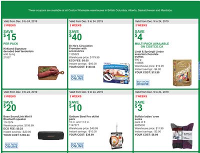 Costco Canada More Savings Weekly Coupons/Flyers for Western Canada: British Columbia, Alberta, Saskatchewan & Manitoba, December 9 – 24