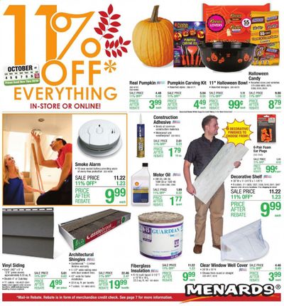 Menards Weekly Ad Flyer October 4 to October 10