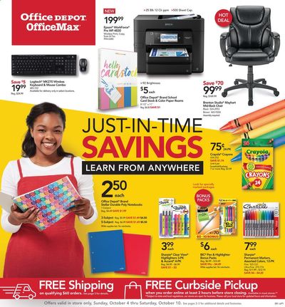 Office DEPOT Weekly Ad Flyer October 4 to October 10