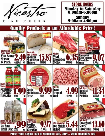 Nicastro Fine Foods Flyer August 26 to September 8