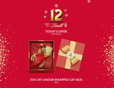 Lindt Chocolate Canada Holiday 12 Days Of Holiday Deals: Today, Save 50% off Lindor Wrapped Gifty Box