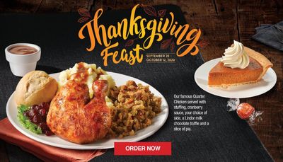 Swiss Chalet Canada Thanksgiving Promotions: Get Thanksgiving Feast Offers
