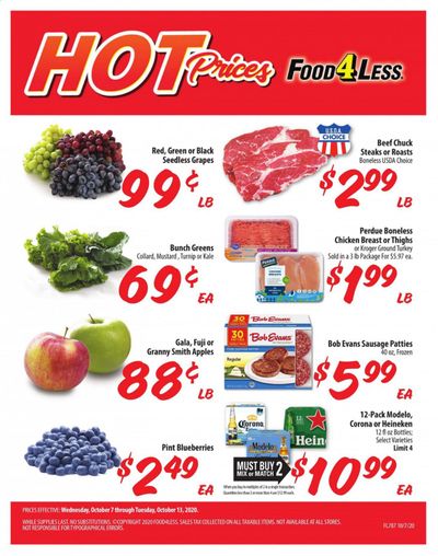 Food 4 Less (IN) Weekly Ad Flyer October 7 to October 13