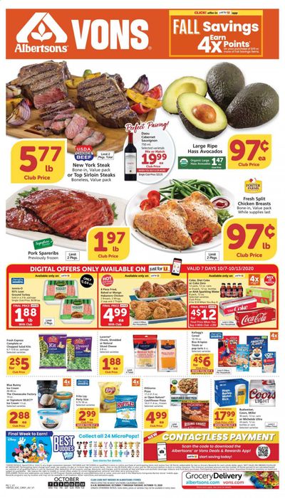 Vons Weekly Ad Flyer October 7 to October 13