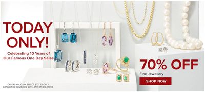 Hudson’s Bay Canada Holiday One Day Sale: Today, Save 70% off Fine Jewellery + More Deals
