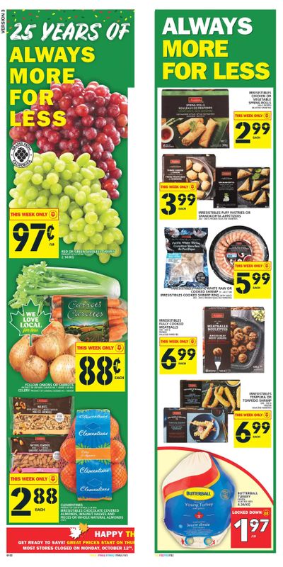 Food Basics (GTA, Kitchener and London Area) Flyer October 8 to 14