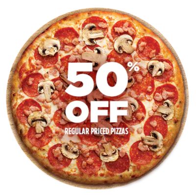 Pizza Pizza Promotion: Save 50% Off Regular Price Pizzas, with Coupon Code, October 8!
