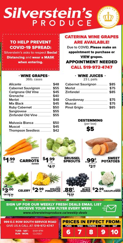 Silverstein's Produce Flyer October 6 to 10