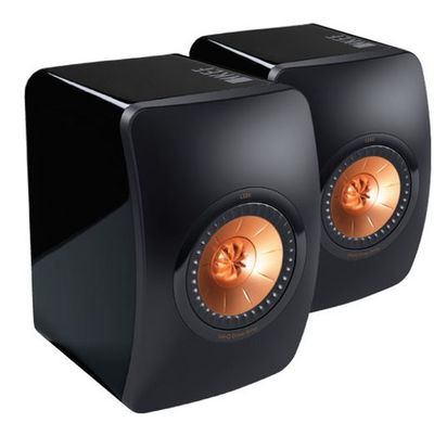 KEF Hi-Fi Rose Gold Uni-Q Drivers Monitor Speakers - Gloss Black - Pair (LS50) For $898.00 At Visions Electronics Canada