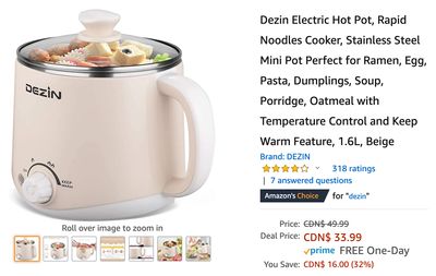 Amazon Canada Deals: Save 32% on Dezin Electric Hot Pot + 35% on Womow Cordless Vacuum Cleaner + More Offers