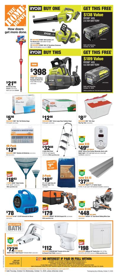 Home Depot (Atlantic) Flyer October 8 to 14