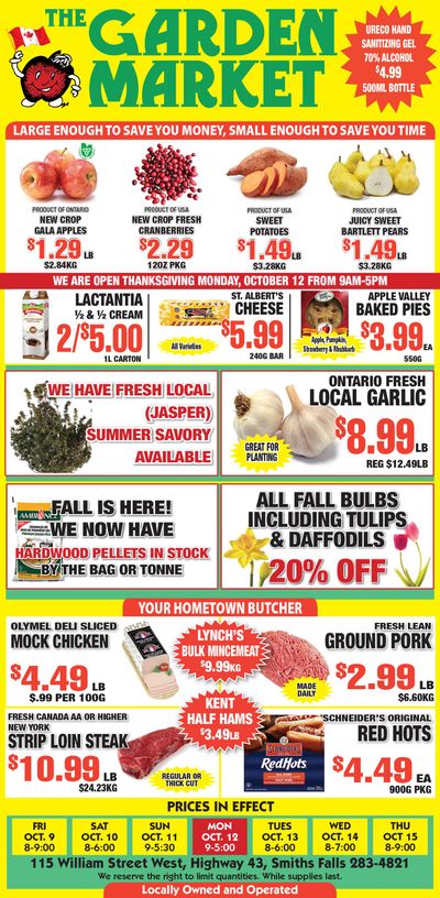 The Garden Market Flyer October 9 to 15