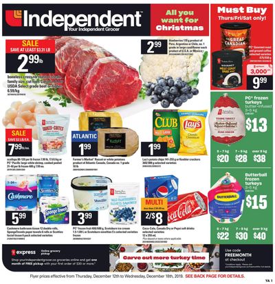 Independent Grocer (Atlantic) Flyer December 12 to 18