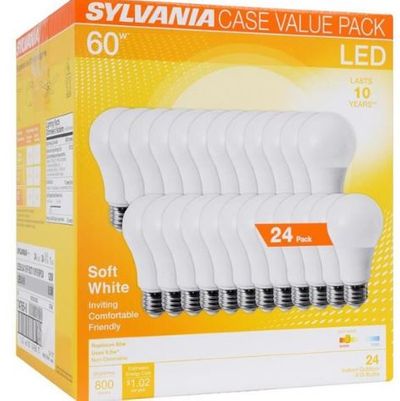 SYLVANIA 60-Watt/800 Lumens LED A19 LED Light Bulb (24-Pack) For $14.04 At Lowe's Canada