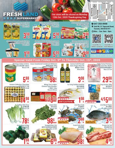 FreshLand Supermarket Flyer October 9 to 15