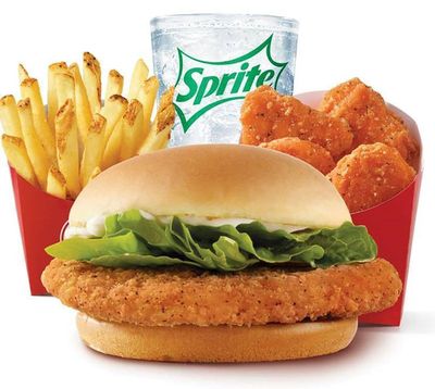 Save with $5 Biggie Bag Meal: Crispy Chicken Sandwich, 10 Piece Chicken Nuggets, Fries and Drink Available at Select Wendy's 