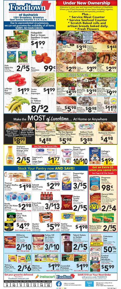 Foodtown Weekly Ad Flyer October 9 to October 15