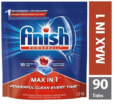 Finish - Dishwasher Wash Maxi in 1 Powerball Super Loaded, Cool, Super Saver, 90 Count, 1 For $14.77 At Amazon Canada