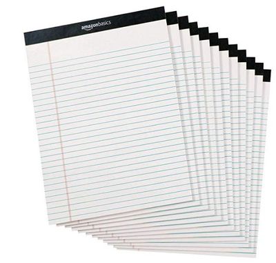 AmazonBasics Legal / Large Lined 8-1 / 2 by 11-3 / 4 Legal Pad - White (50 Sheets per Block, Pack of 12) For $16.45 At Amazon Canada