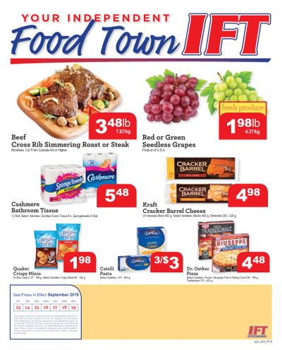 IFT Independent Food Town Flyer September 13 to 19