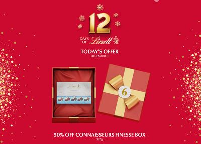 Lindt Chocolate Canada Holiday 12 Days Of Holiday Deals: Today, Save 50% off Connaisseurs Finesse Box